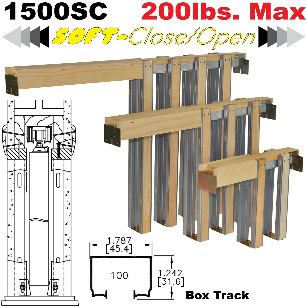 Johnson Hardware 153068SC Commercial Grade Pocket Door Frame (36" x 80
