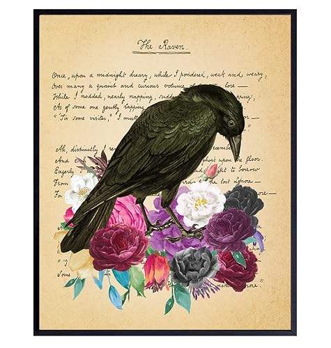 Edgar Allan Poe Gifts - The Raven - Gothic Living Room Decor - Medieval ...