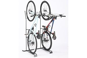 YueTong Vertical Bike Stand, 2 Bike Rack Garage, Upright and Horizontal, Indoor Bicycle Storage for Floor.