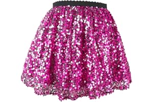 Flofallzique Girls Sequin Skirts Glitter Short Kids Sparkle Skirt Toddler Tutu Girls Clothes