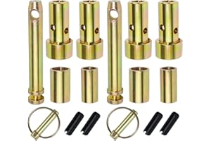 GELASKA 2 Pack TK95029 Quick Hitch Adapter Bushing Kit and S07070200 Cat 1 Top Link Pin and S07090100 Lynch Pin with Ring for Category I 3-Point Hitch Tractors