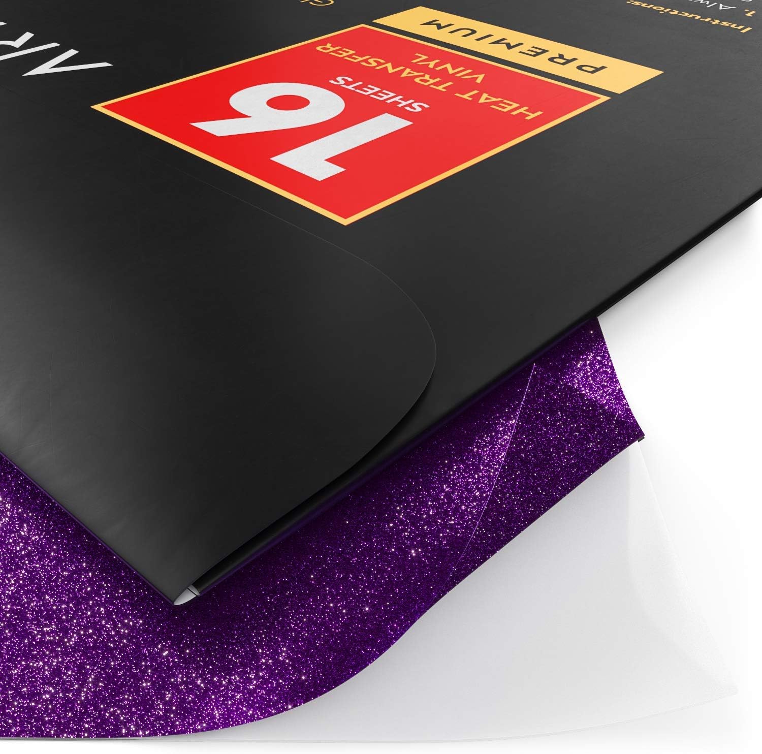 Arteza Glitter Heat Transfer Vinyl, 16 Iron On Vinyl Sheets, 10x12 Inches, Assorted Colors, Flexible & Easy to Weed, Use wolors, Flexible & Easy to Weed, Use with Any Craft Cutting Machine, Boxed: Industrial & Scientific