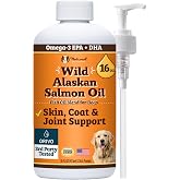 Natural Dog Company Wild Alaskan Salmon Oil for Dogs - 16 oz | Omega 3 Fish Oil Supplement with EPA &amp; DHA for Skin, Coat, Itch Relief, Joints, Heart &amp; Immune Support, Liquid Food Topper