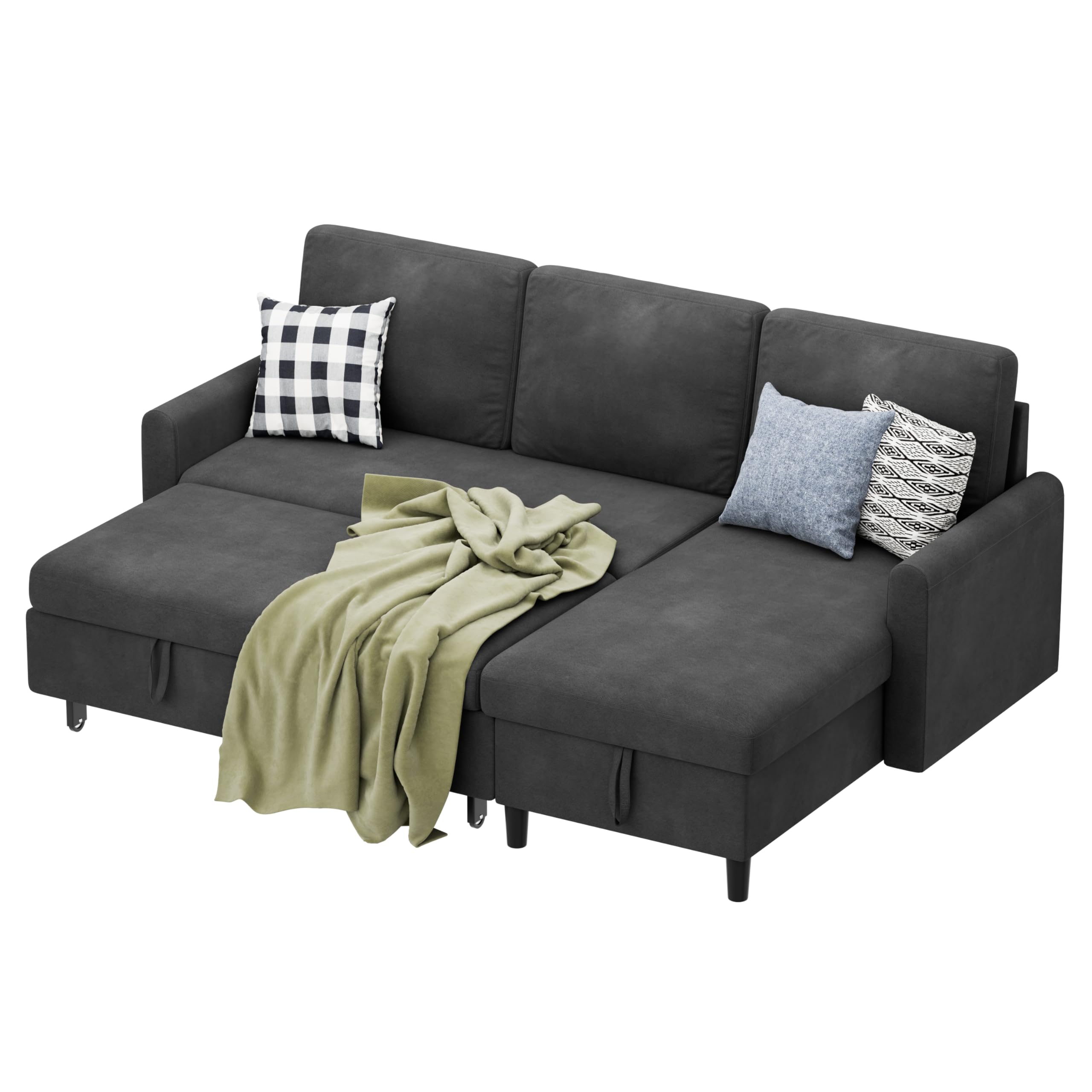 Photo 1 of ** BOX 1/2
Shintenchi Sofa Couch, Sofa Bed- 2 in 1 Pull Out Couch Bed with Storage Chaise for Living Room, Sofa Bed Sectional Sofa Couch Linen Couch (Grey Black)