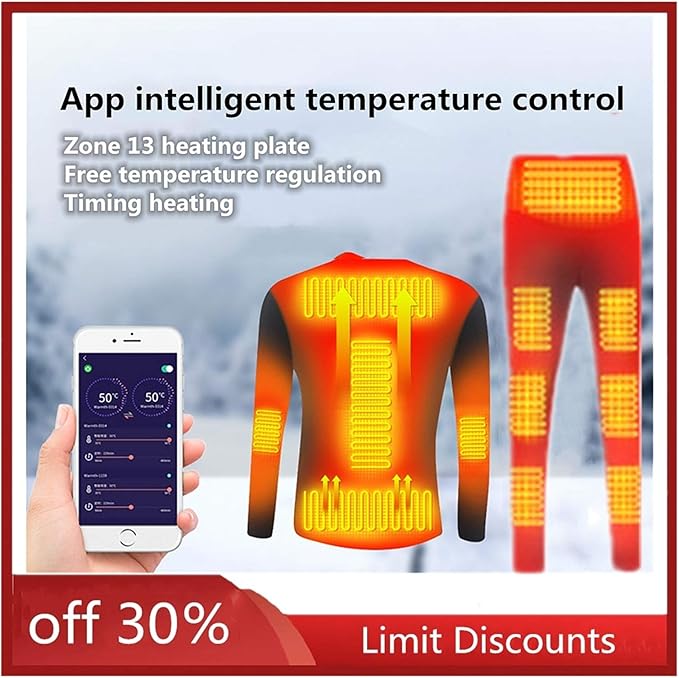 ER621YI Keep Warm Winter Heating Underwear Set USB Battery Powered