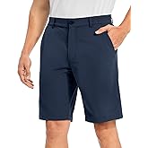 TBMPOY Men's Golf Shorts 10" Dress Stretch Quick Dry Lightweight for Flat Front Casual Work Shorts with Elastic Waist