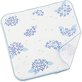 NOREN Japanese Cotton Towel Senshu (Osaka) Towel/Washcloth Face Towel Japanese Handkerchief/Made in Japan 100% Cotton Quick Drying Absorbent Ultra Soft Thin Traditional Japanese Pattern (Hydrangea)