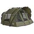 Lucx Leopard Bivvy Fishing Tent People Carp Tent 2 to 3 Man Fishing Tent Carp Dome Fishing Tent 10,000 mm Olive Green 1-3 Tent