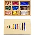 New Sky Montessori Checker Board Beads Early Development Mathematics Material for Kids Wooden Toy Montessori Math Learning Addition and Subtraction Aids