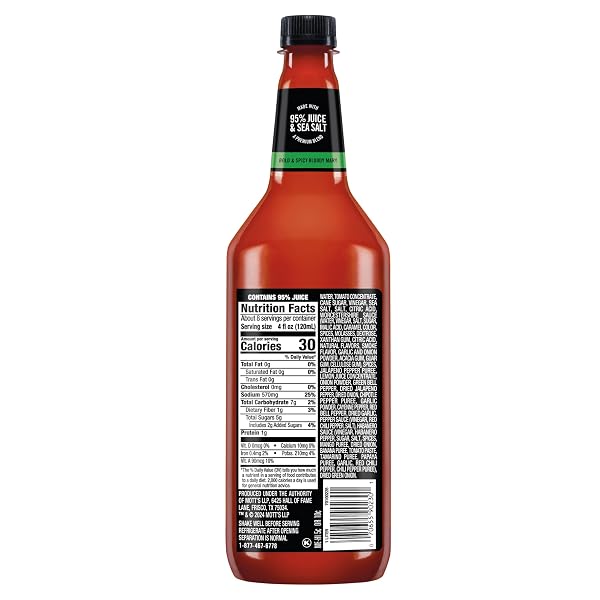 MR. & MRS. T BOLD & SPICY BLOODY MARY MIX, 1 LITER BOTTLE