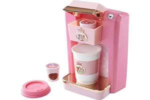 Disney Princess Style Collection Play Gourmet Coffee Maker, 4Piece Set, Pink, 7.5" L X 4.75" W x 9" H