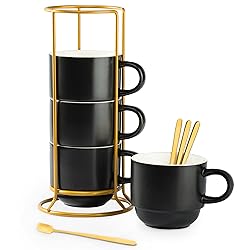 YHOSSEUN Porcelain Stackable Coffee Mug Set With