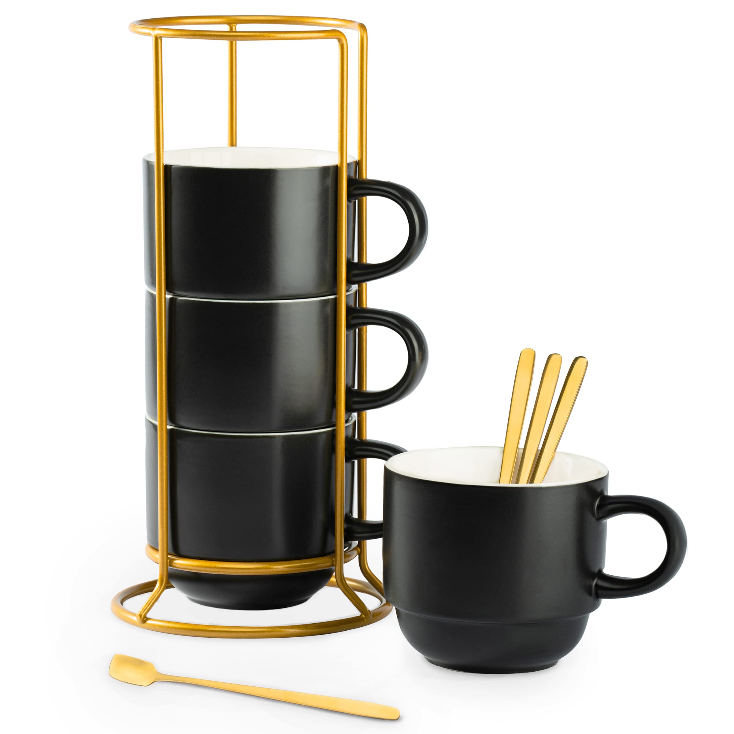 YHOSSEUN Porcelain Stackable Coffee Mug Set With