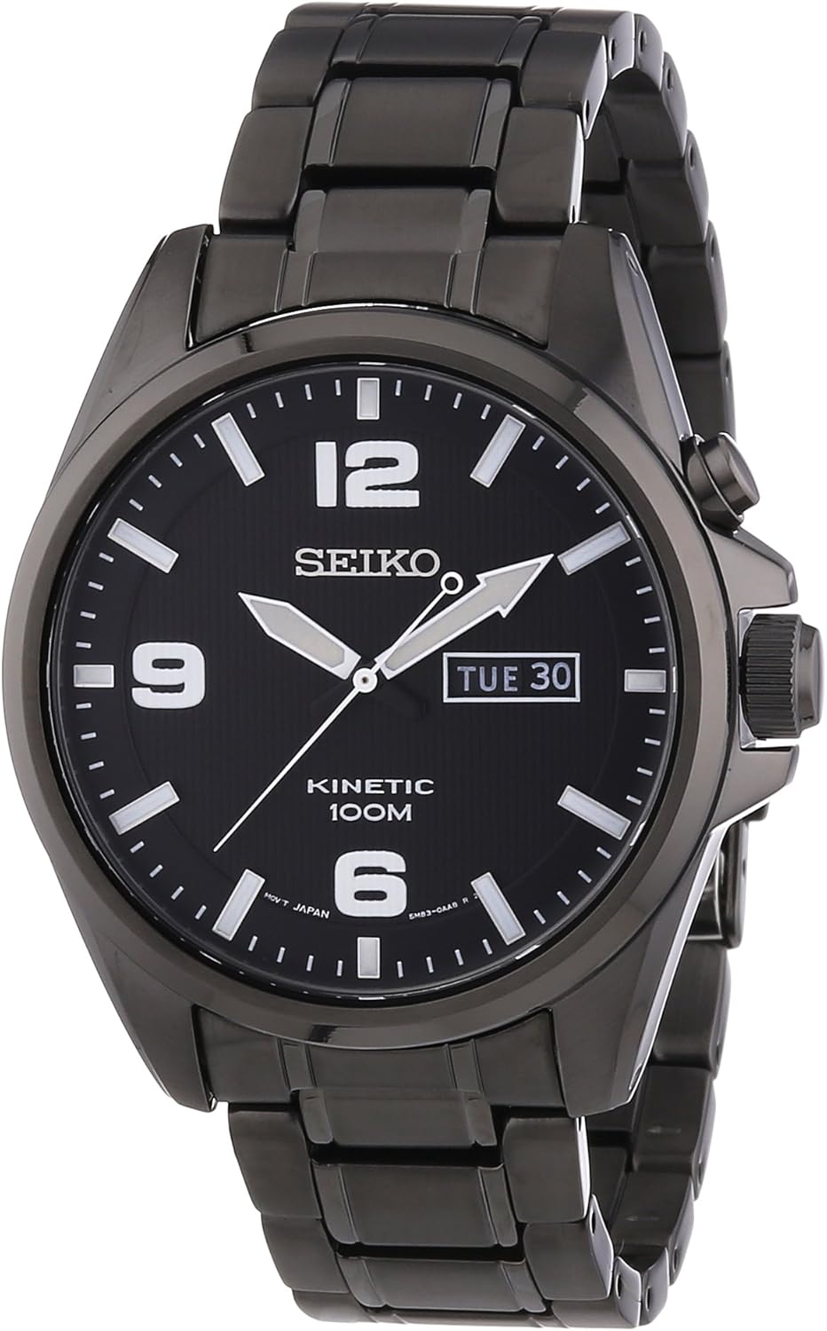 Seiko Herren-Armbanduhr XL Kinetic Analog Automatik Edelstahl