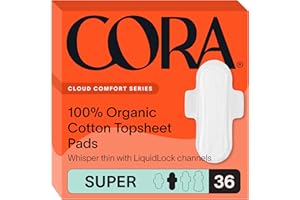 Cora 100% Organic Cotton Topsheet Pads (36 Super Pads)