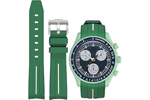 Niziruoup Rubber Strap for Omega x Swatch MoonSwatch Speedmaster/Rolex Watch/SEIKO Watch 20mm, Curved No Gap Premium Soft Durable Rubber Original Watch Bracelet Replacement Band for Men Women