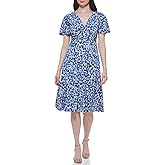 Jessica Howard Womens Printed Knit Jersey Fit & Flare Short Sleeve-Desk to Dinner