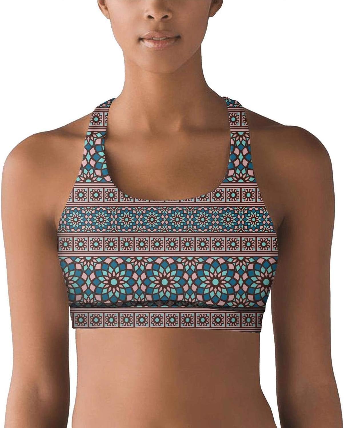 Byzantine Moroccan Circular Mosaic Women Girls Fitness Vest Performance Active Comfortabl