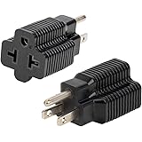[2Pack] 4-in-1 15 Amp Household AC Plug to 20 Amp T Blade Adapter,5-15P to 5-20R,5-15P to 6-15R,5-15P to 6-20R, 4 in 1 AC Pow