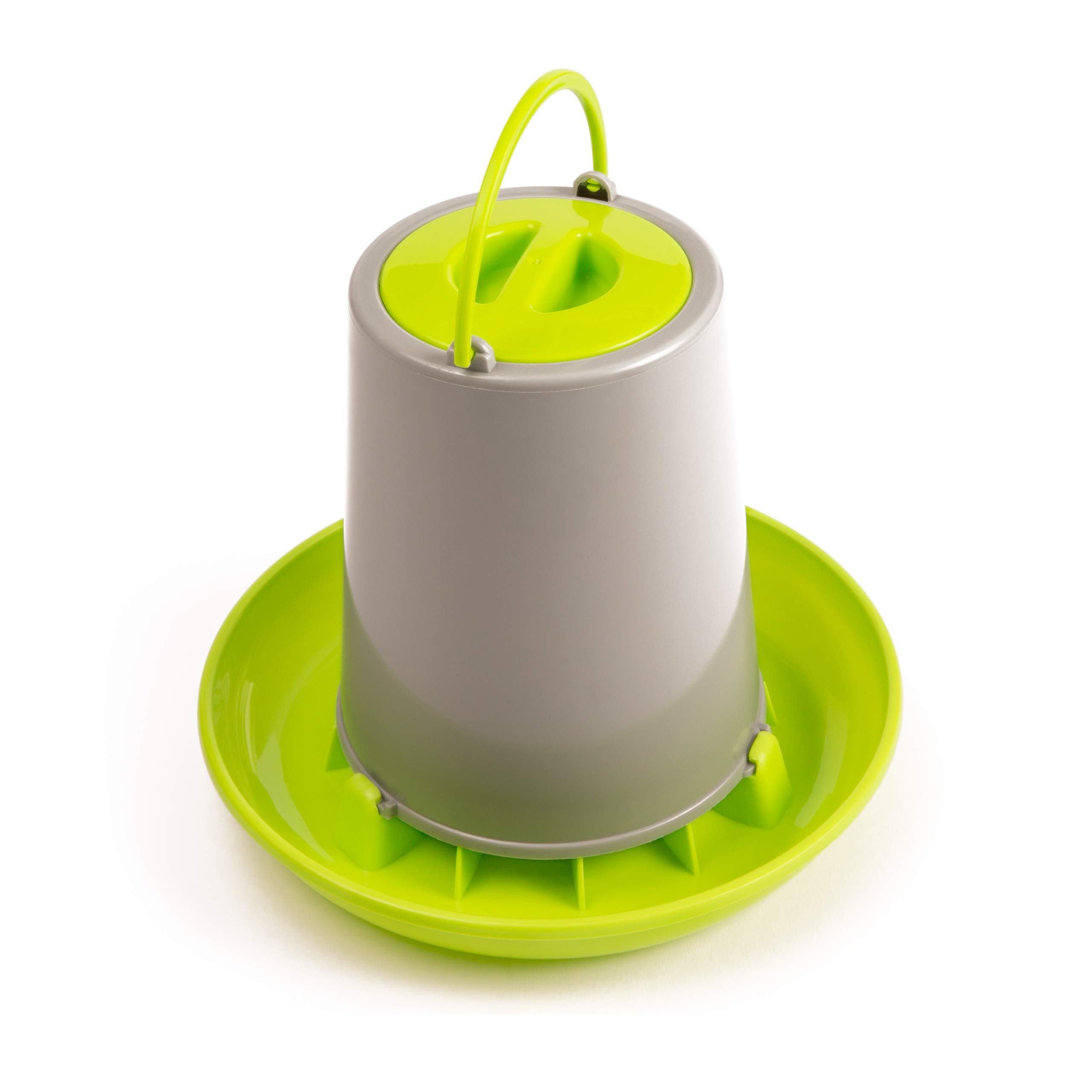 Bronnbay Automatic Poultry/Chicken Feeder - Small 1.5L Plastic Green/Grey