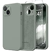 SuydanBox Magnetic for iPhone 14 Case, Compatible with MagSafe, [Full Camera Protection][Screen Protector] Silicone Shockproof Protective Phone Case for iPhone 14 6.1 inch, Calke Green