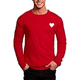 Arvilhill Men's Valentine’s Day Sweater Heart Love Print Knit Pullover (S-XXL)