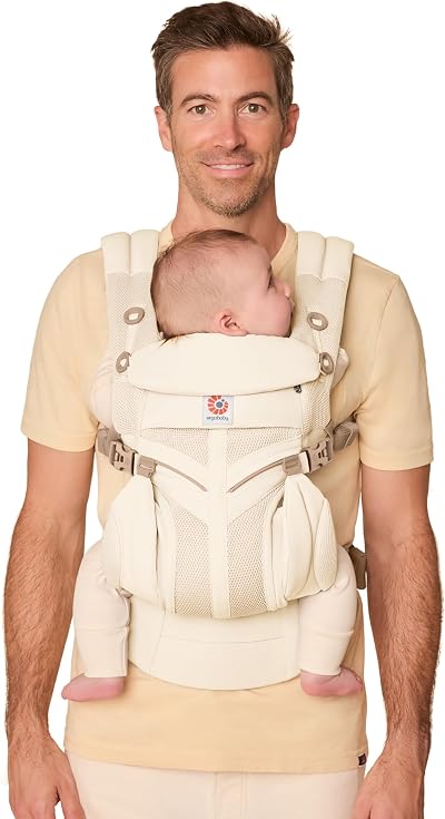 Ergobaby Omni Classic Mesh Baby Carrier Luminous Ivory 4 Position 7-33 lb