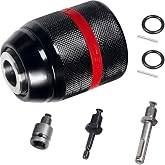 Drill Chuck for Milwaukee, 1/2-20UNF Mount Self-tighten Drill Chuck | 1.5-13mm Hand Drill Impact Driver, with 3/8" SDS-Plus Shank for 1/2" Impact Wrench Adapter 1/4" Hex Shank