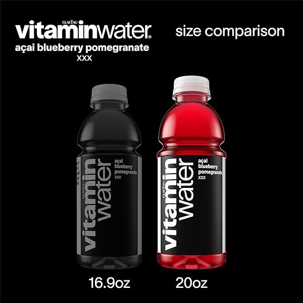 VITAMINWATER XXX AÇAI BLUEBERRY POMEGRANATE NUTRIENT ENHANCED FLAVORED WATER BEVERAGE, 20 FL OZ BOTTLES, 12 PACK