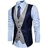 Leisure Panciotto Gilet Uomo Slim Fit Casual Elegante Smanicato Corpetto Blu Zaffiro M