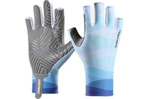 LJCUTE Fishing Gloves UV Protection Fingerless Sun Gloves Men Women for Cycling Hunting Kayaking Hiking Sailing