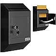 Durabox Drop Box Deposit Safe 10 x 4 x 16” Heavy Duty Steel with Slim Profile Wall Mailbox with Wide Deposit Slot for Letters, Documents Checks and Cash for Home, Office & Commercial (W300) (Black)