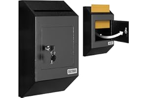Durabox Drop Box Deposit Safe 10 x 4 x 16” Heavy Duty Steel with Slim Profile Wall Mailbox with Wide Deposit Slot for Letters