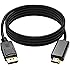 Cablor Gold Plated DP1.2 DisplayPort to HDMI Cable,1080P Full HD Video,Black Color 6ft/1.8M