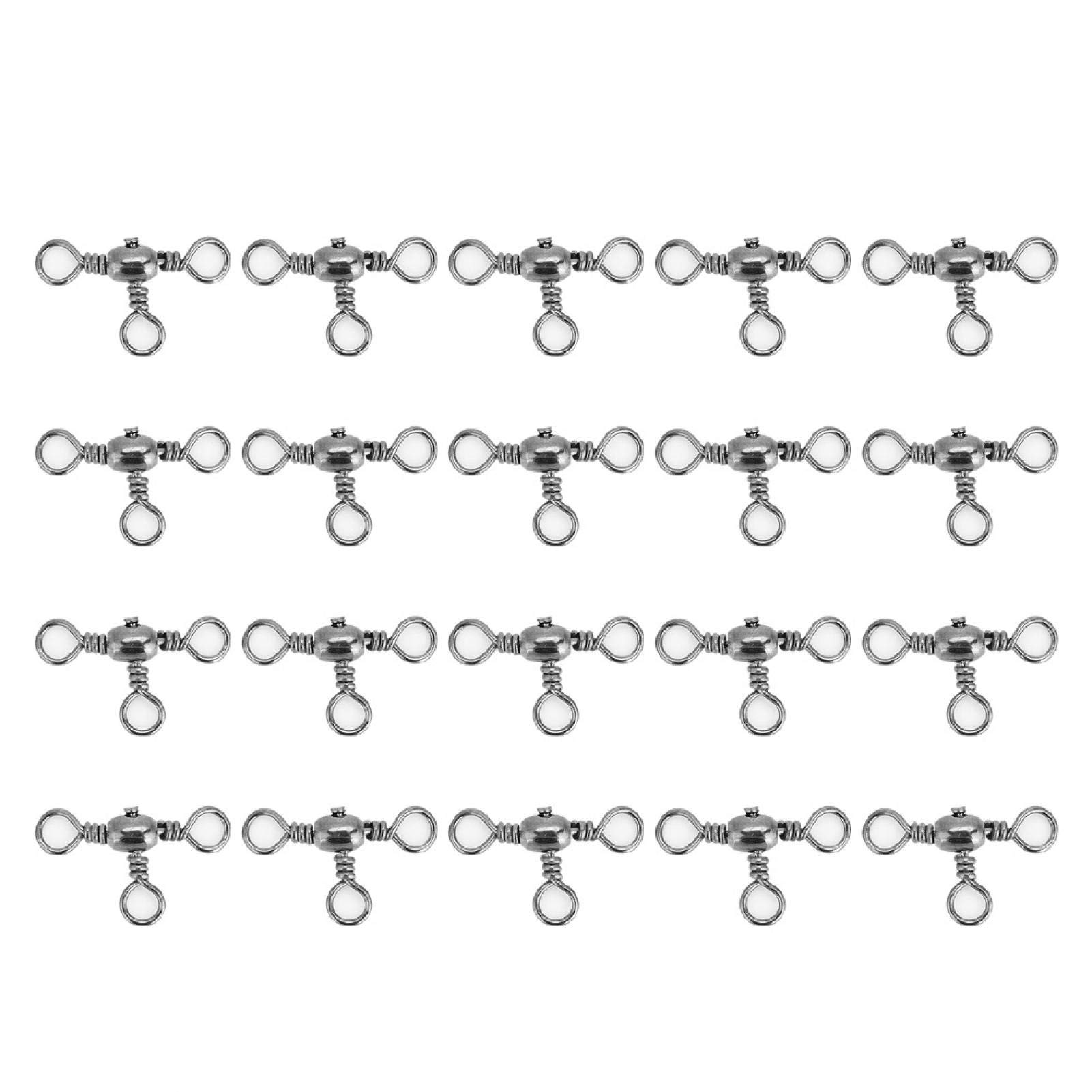 Demeras 3-way Swivel Fishing Cross, T-Shape Brass Triple Swivel T-shape Swivel Connector Flexible Three Way Rolling Swivels for Sea Fishing, hook