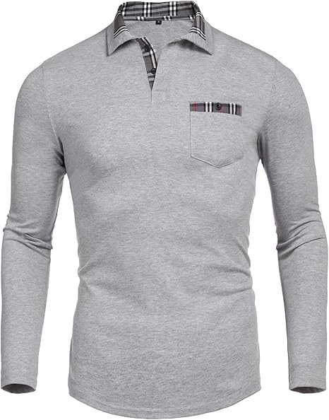 polo de manga larga para hombre