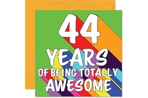 44th Birthday Cards for Men Women - Rainbow Awesome - Happy Birthday Card for 44 Year Old Man Woman Brother Husband Nephew Fr