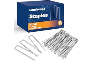 Whonline 560pcs 6 Inch Landscape Staples, Garden Staples Galvanized 11 Gauge U-Shaped Landscape Pins Ground Garden Fence Stakes Tent Yard Lawn Staples for Landscaping Fabric Irrigation Tubing