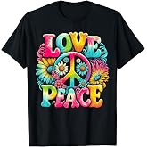 Hippie Peace Sign Love Tie Dye Hippie T-Shirt
