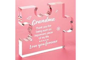 Funnli Grandma Gifts Acrylic Plaque with Sayings - Anniversary Mothers Day Birthday Gifts for Grandma from Grandchildren - 3.35 x 2.76 Inch Desk Decorations
