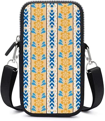 crossbody phone purse pattern Crossbody Bags Cell Phone Purse Wallet for Women, Yellow Blue Stripe Pattern Mini Shoulder Bag ...