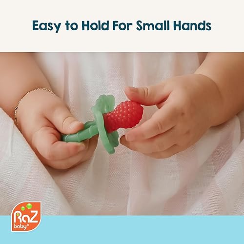 RaZbaby RaZberry Silicone Teether Pacifier – Teething Relief for