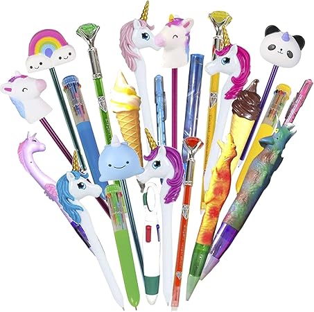 Amazon Kicko Pen 詰め合わせ 24本パック キャラクターペン アートアクティビティ 誕生日プレゼント クリスマスご褒美 ペンコレクション パーティー賞 ピニャータ やる気が出るライティングツール 教室アクティビティー賞 ペン 文房具 オフィス用品