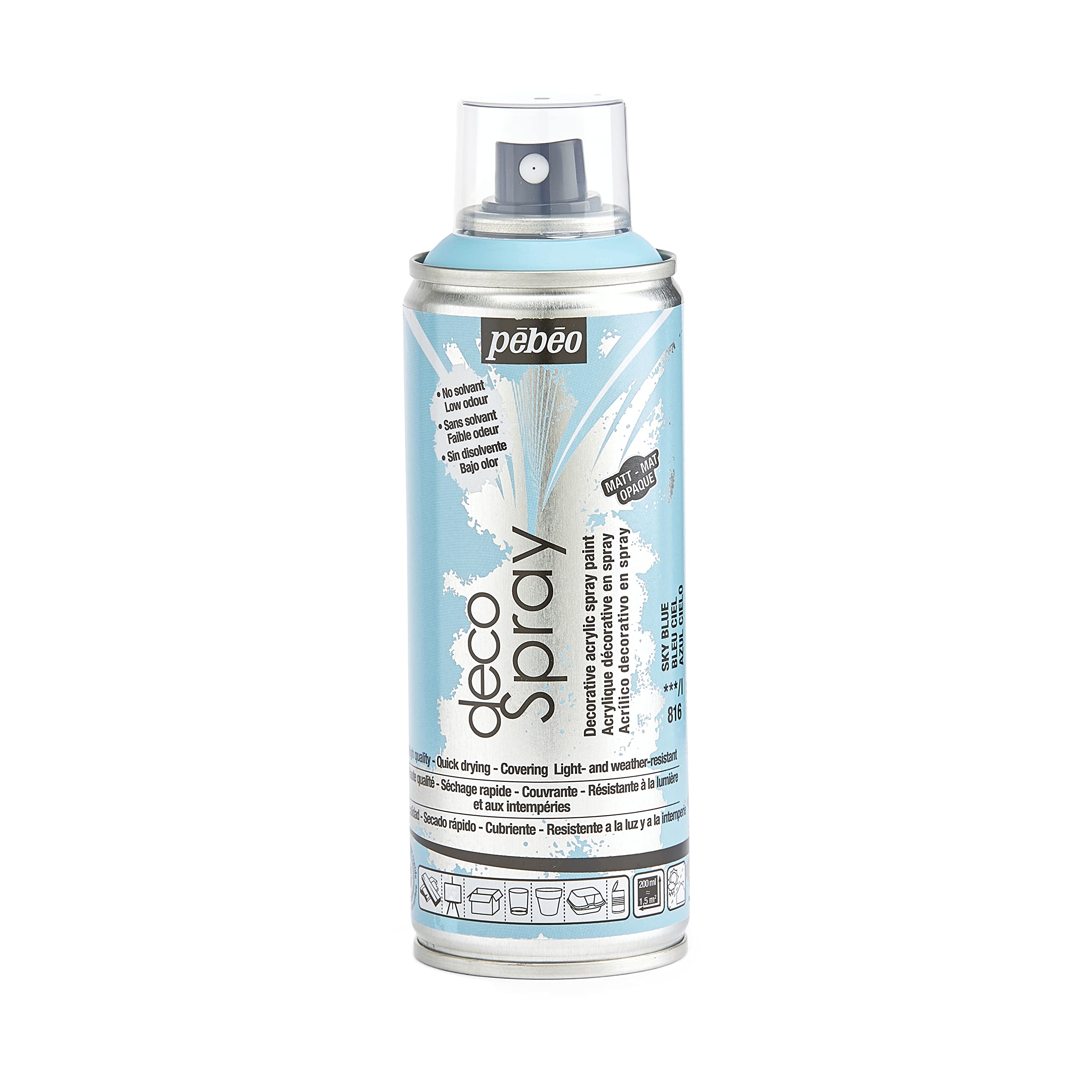 PEBEO 93816 200ml Decospray, Acrylic, Sky Blue, 16.5 x 5.2 x 5.2 cm