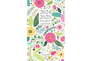 pocket calendar 2024-2025 for purse: Small 2-Year Monthly Agenda for Purse | Floral Cover