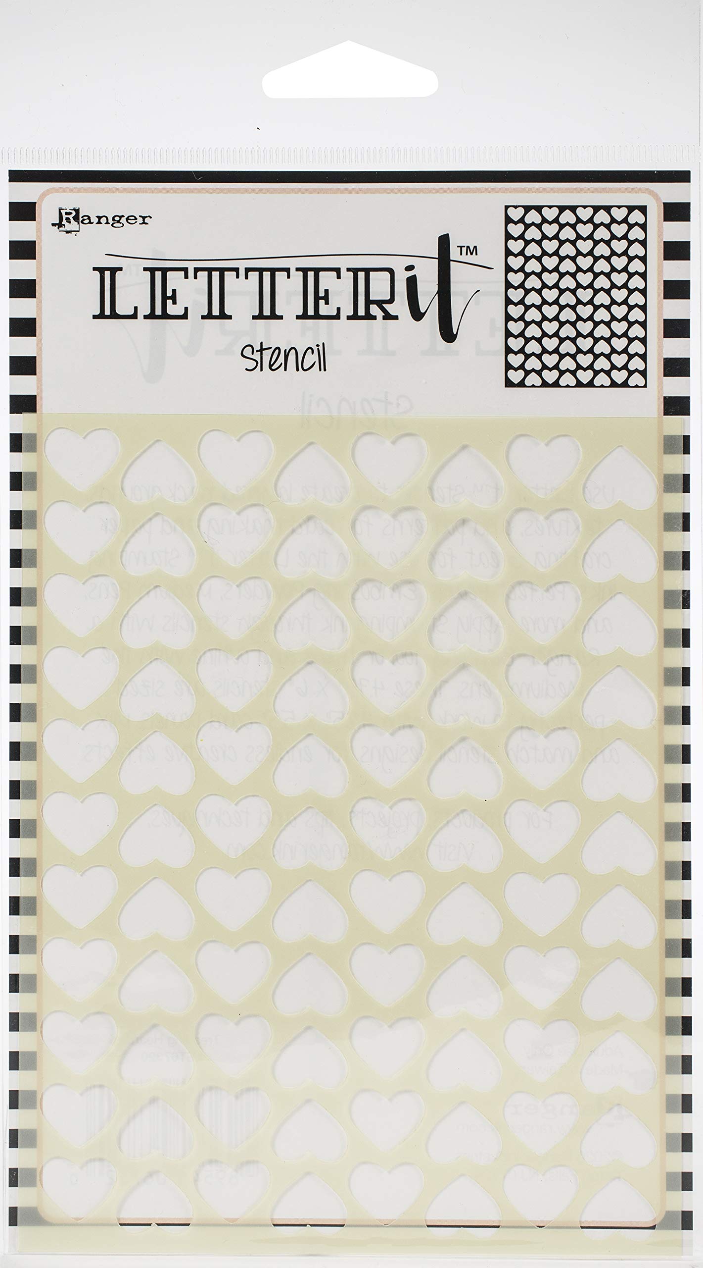 RANGER INDUSTRIES Stencil 4.75"X6" HRT, Treading Hearts, One Size