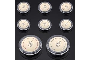 ZEPHYRJAZZ Replacement Hot and Cold Crystal Acrylic Faucet Knobs for Prime-Line MP54300 Universal Index Buttons, 1-5/16 in. Diameter, Clear Acrylic with Gold (4 Pack)