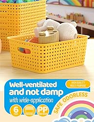 WYT 6-Pack Plastic Small Shelf Storage Weave