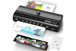MAXDONE Laminator Machine, 9-Inch Laminator Thermal Laminator Built-in Paper Cutter with 20 Pouches Sheets for School Office Home(Black)