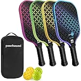 Pickleball Paddles Set of 2 or 4, USAPA Approved Fiberglass Pickleball Racket Set with 4 Outdoor Pickleballs and 1 Carrying Case